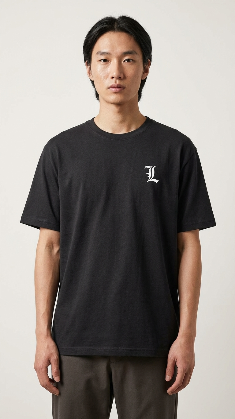 L Embroided Logo with All melange Collection I Death Note T-Shirt I Unisex