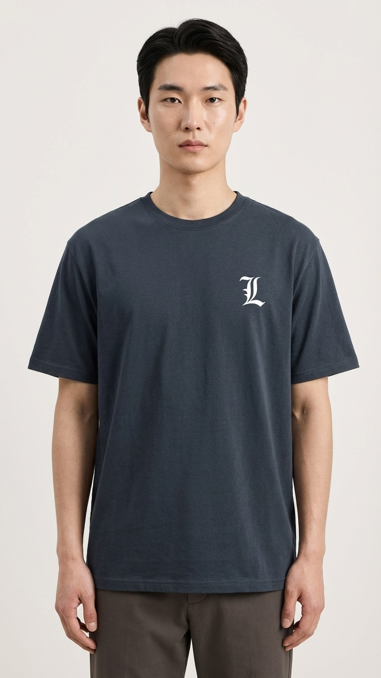 L Embroided Logo with All melange Collection I Death Note T-Shirt I Unisex