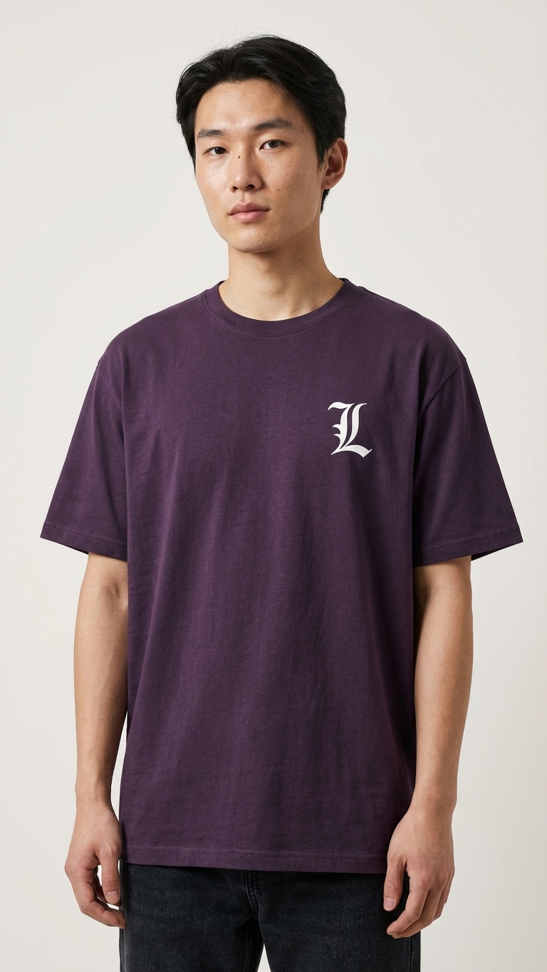 L Embroided Logo with All melange Collection I Death Note T-Shirt I Unisex